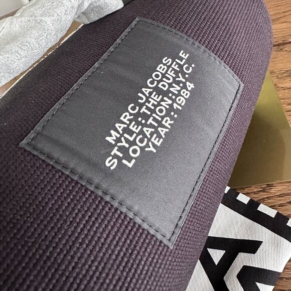 NWT! Marc Jacobs The Jacquard Duffle bag -Black Canvas - Picture 11 of 16